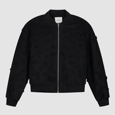 Flower Bomber Jacket - Black