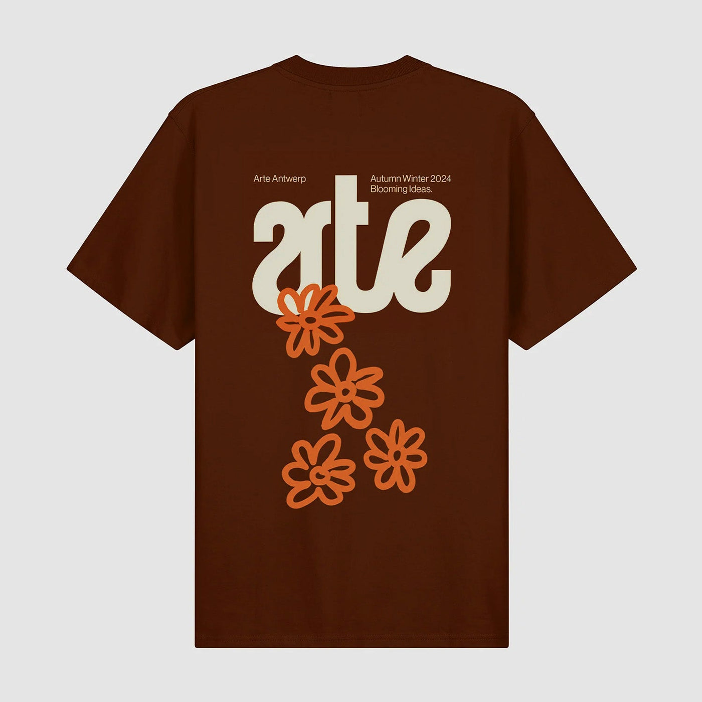 Flowers Back T-shirt - Brown