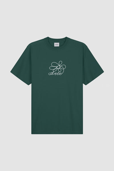 Flower Embroidery T-shirt - Green