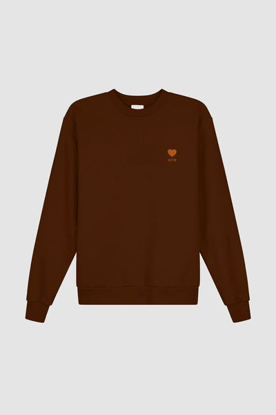 Heart Flower Crewneck - Brown