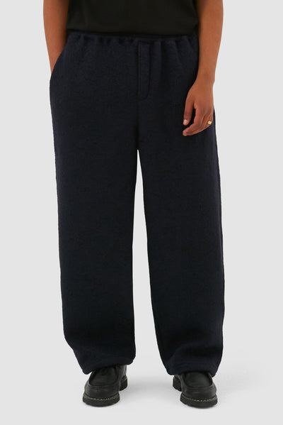 Boiled Wool Pants - Navy