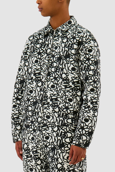 Allover Flowers Jacket - White