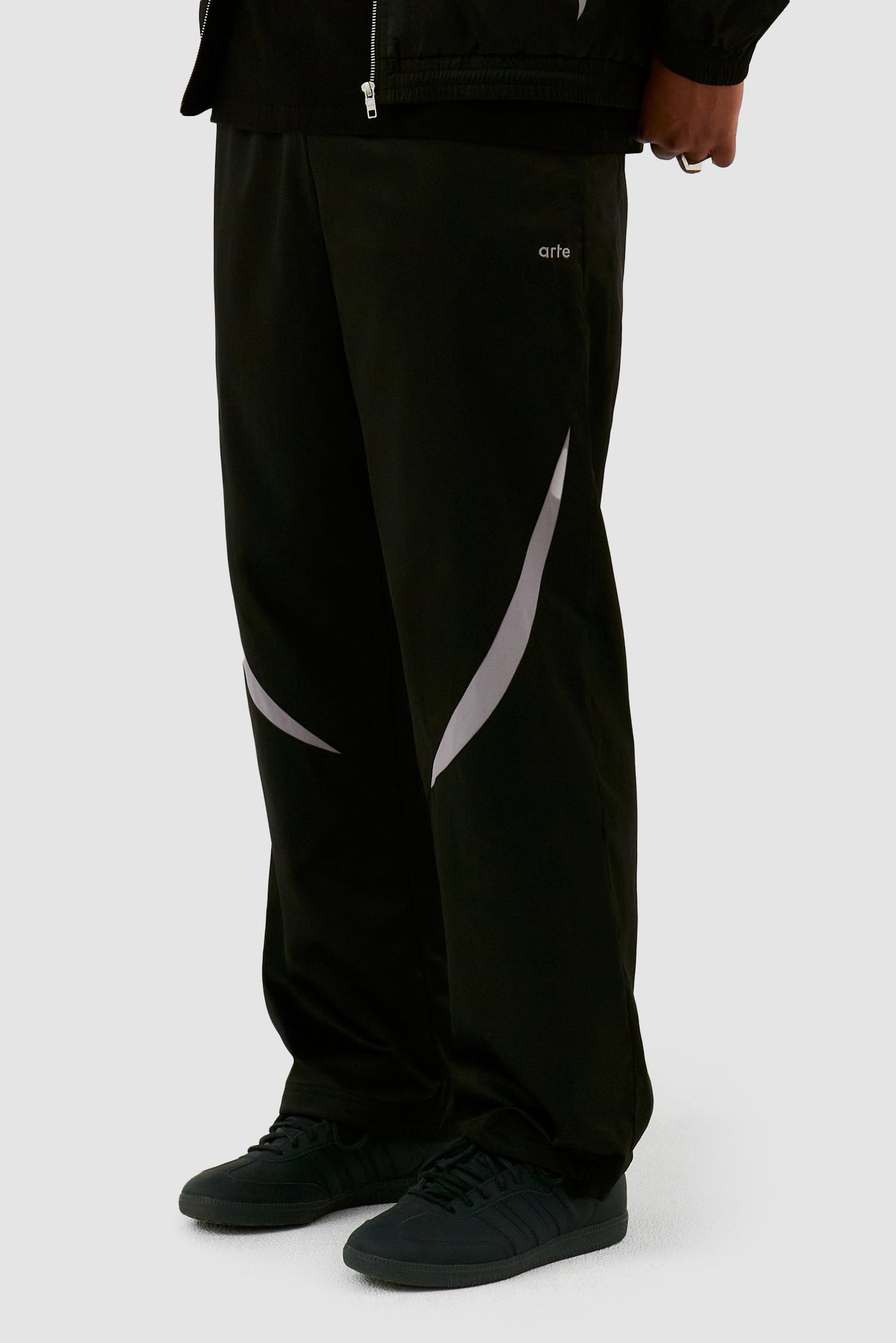 Two-tone Tracksuit Pants - Black