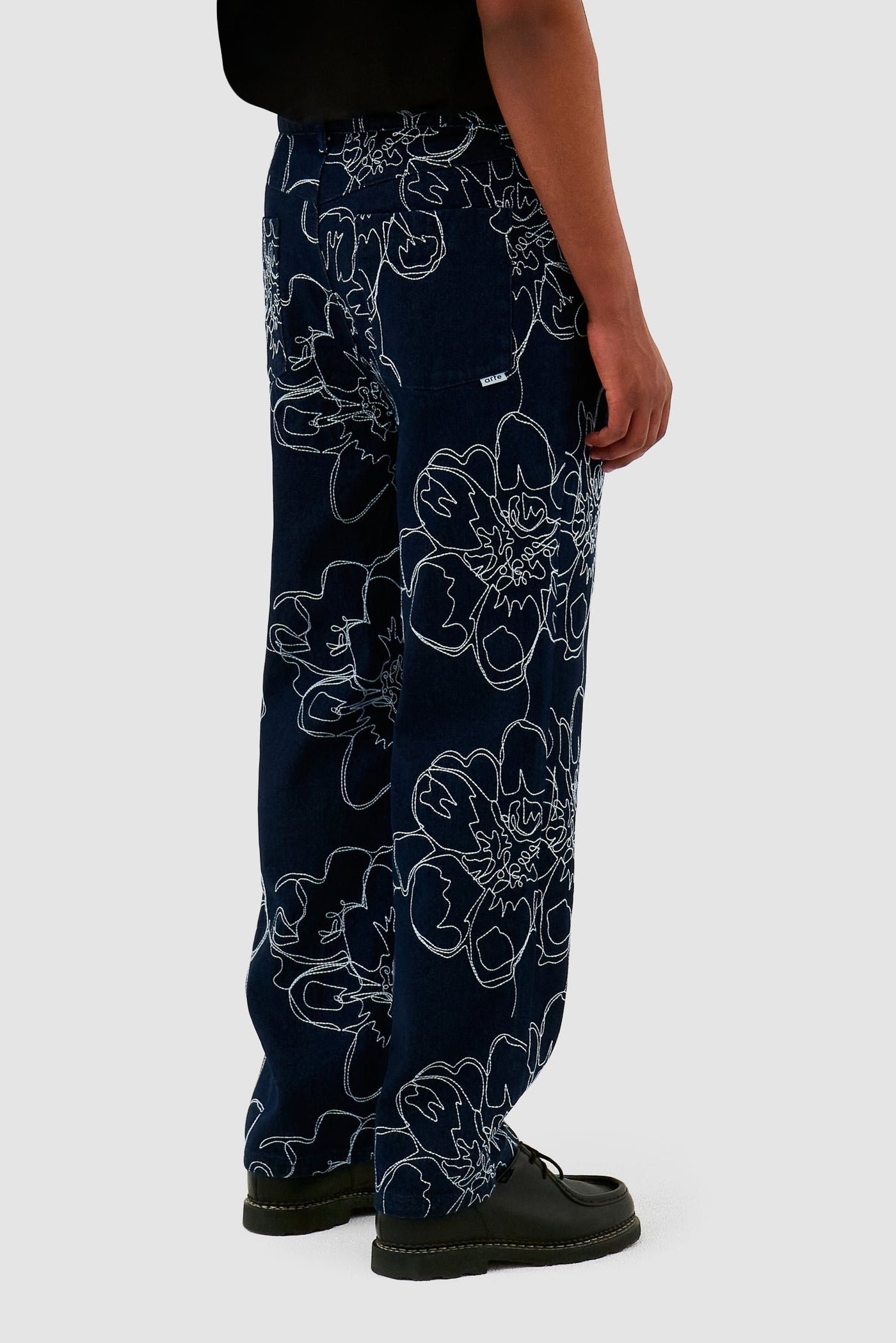 Flower Stitch Pants - Navy