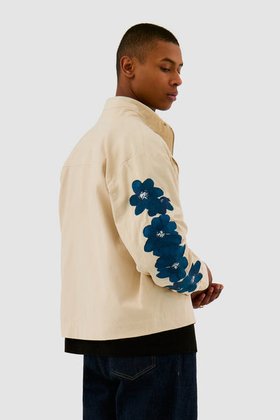 Flower Embroidery Jacket - Cream