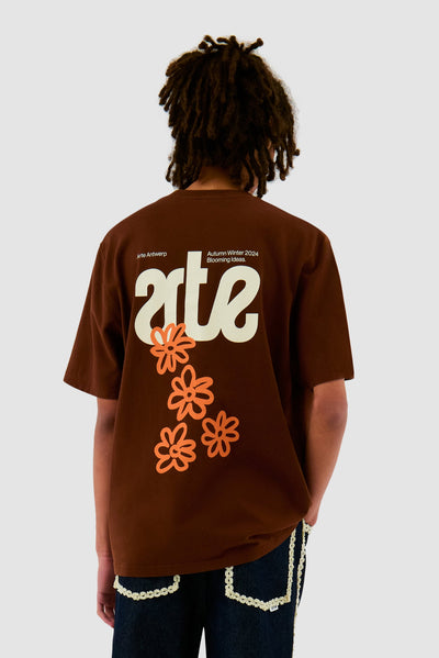 Flowers Back T-shirt - Brown