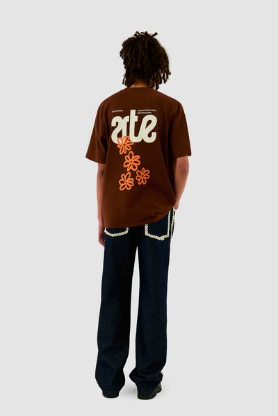 Flowers Back T-shirt - Brown