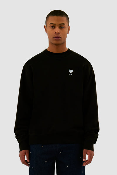 Heart Flower Crewneck - Black