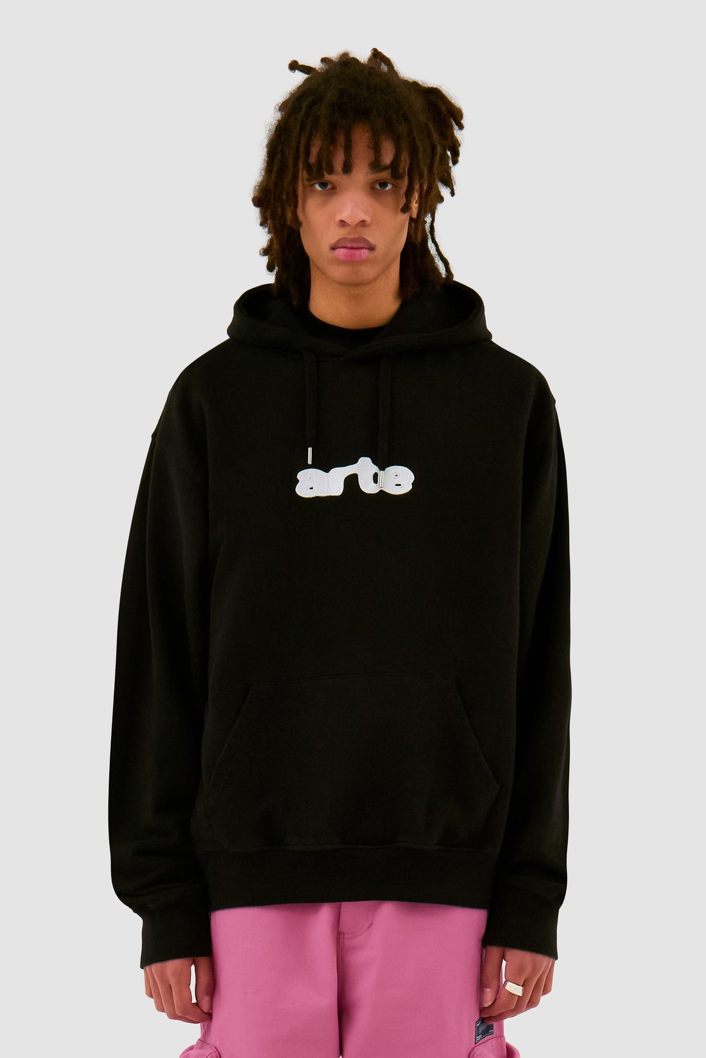 Embroidery Logo Hoodie - Black