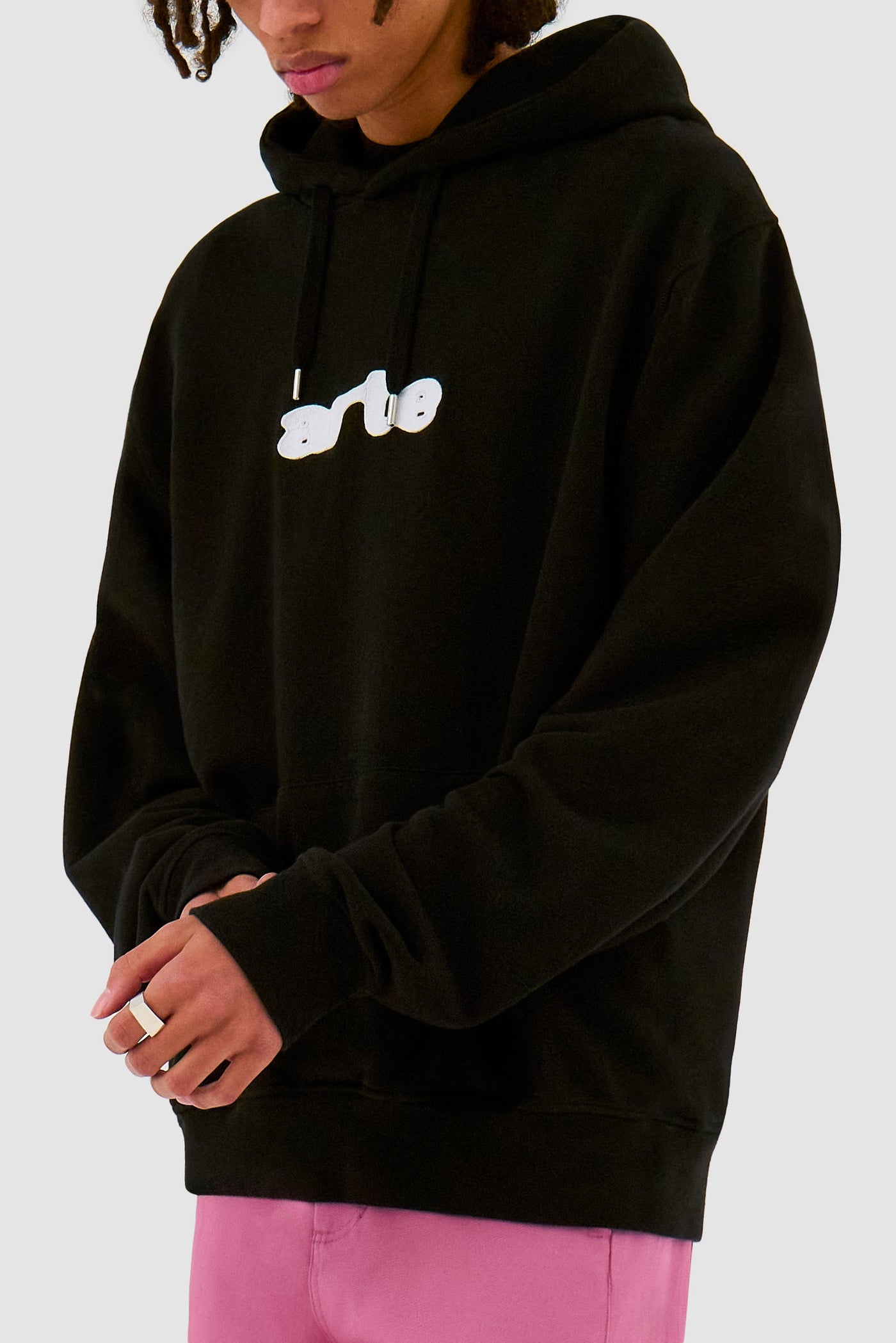 Embroidery Logo Hoodie - Black