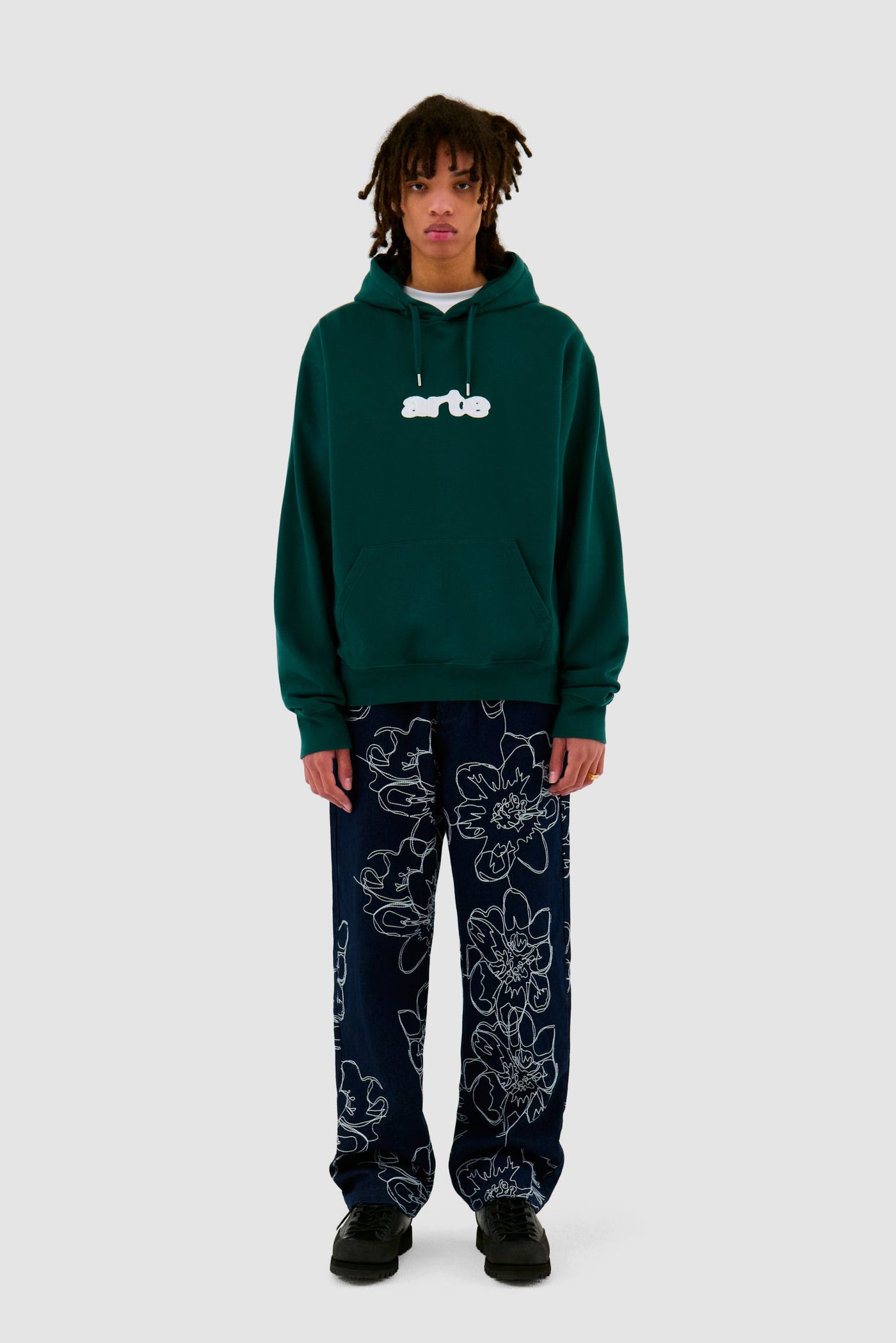 Embroidery Logo Hoodie - Green