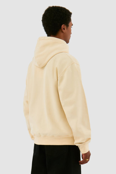 Embroidery Zip Hoodie - Cream