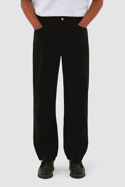 Embroidery Pocket Pants - Black