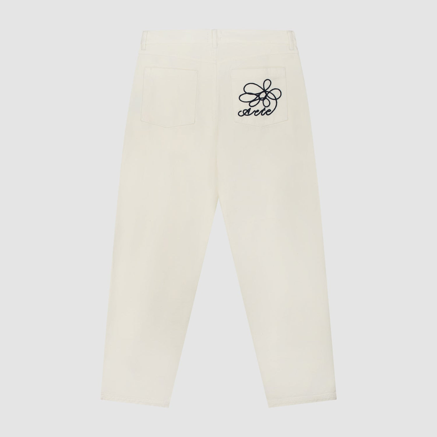 Embroidery Pocket Pants - Cream