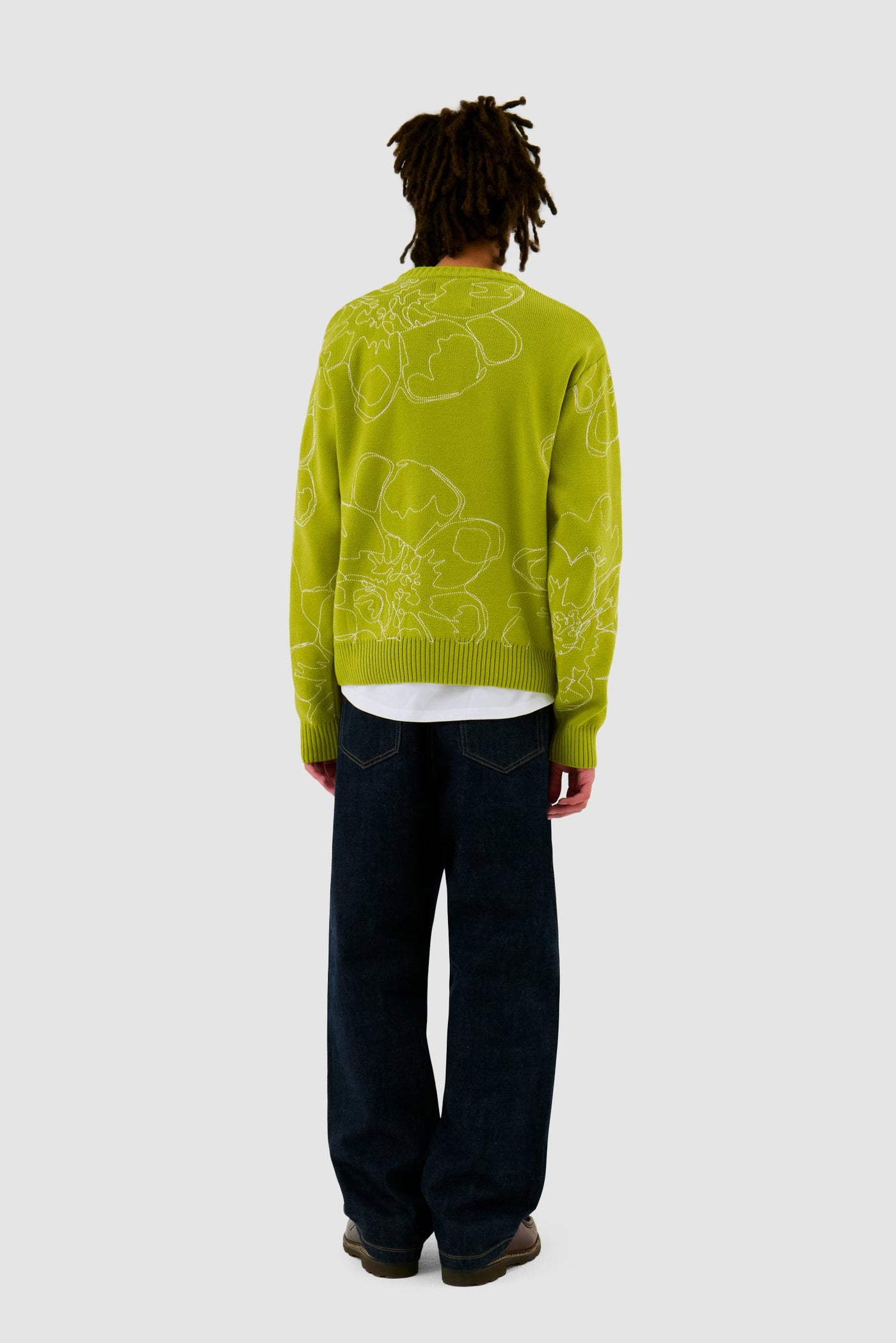 Embroidered Flower Knit - Light Green