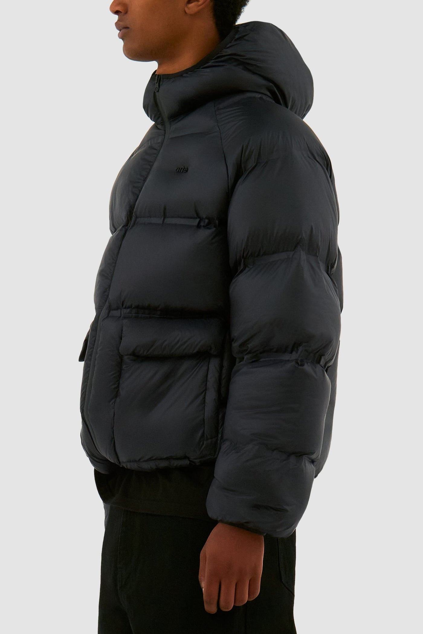 Crop Puffer Jacket - Black