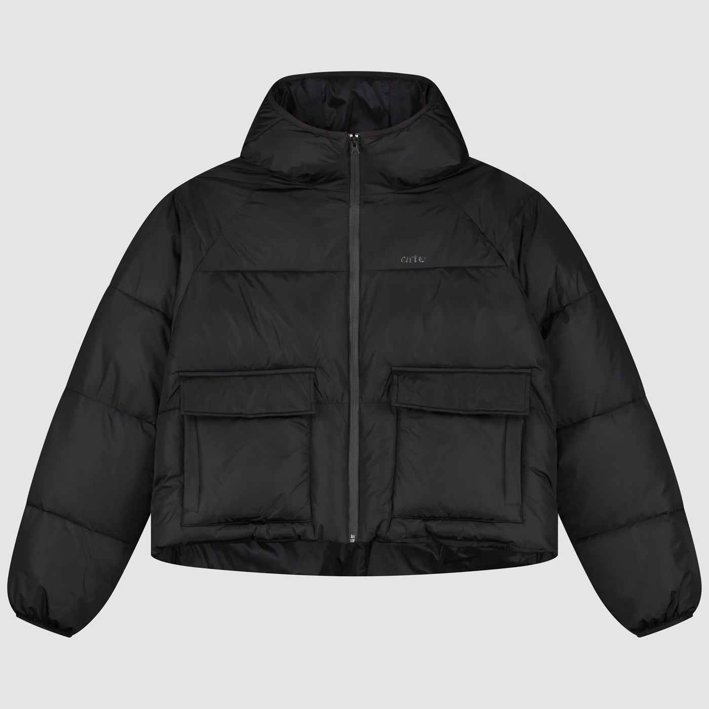 Crop Puffer Jacket - Black