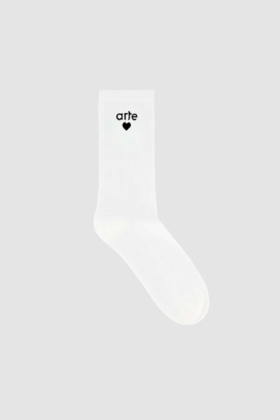 Basic Arte Heart Socks - White