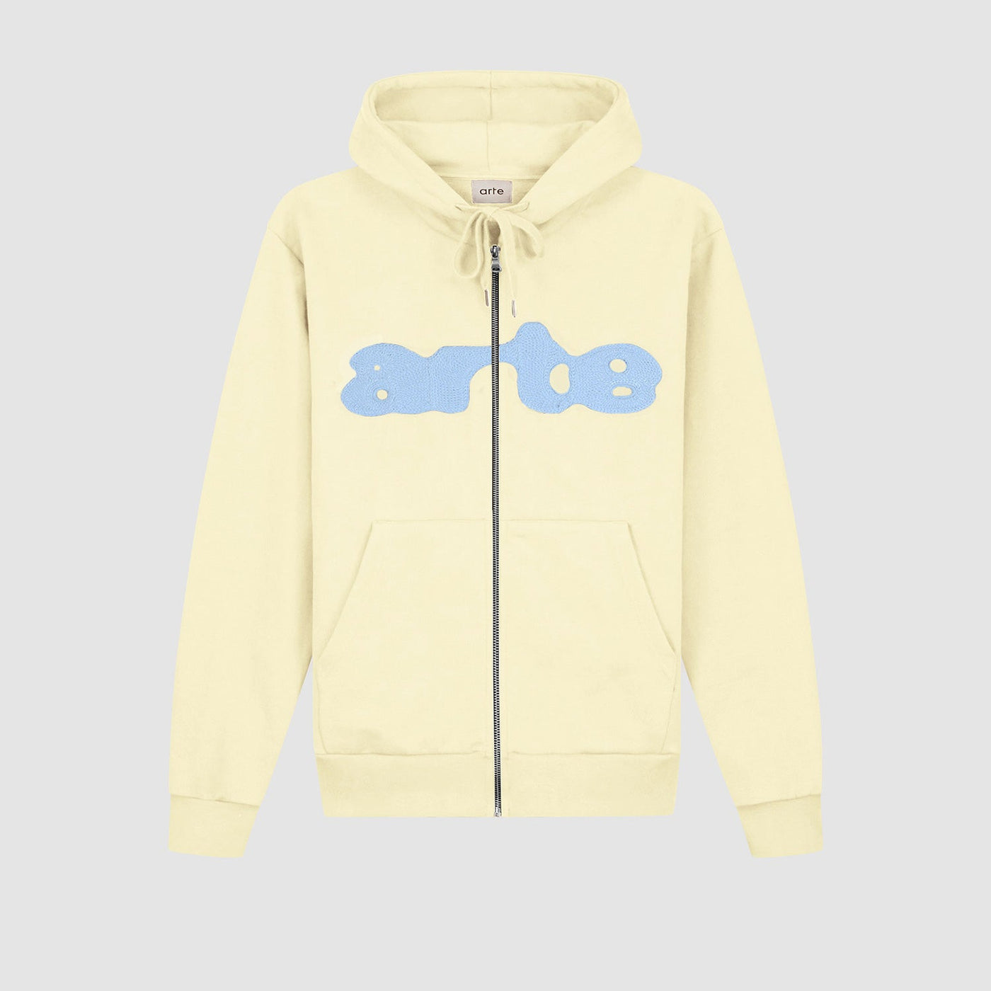 Embroidery Zip Hoodie - Cream