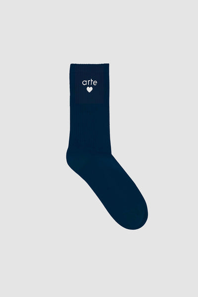 Basic Arte Heart Socks - Navy