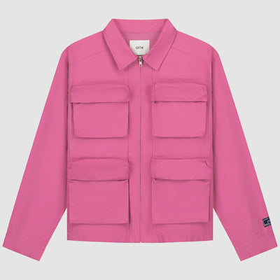 3D Pockets Cotton Jacket - Pink