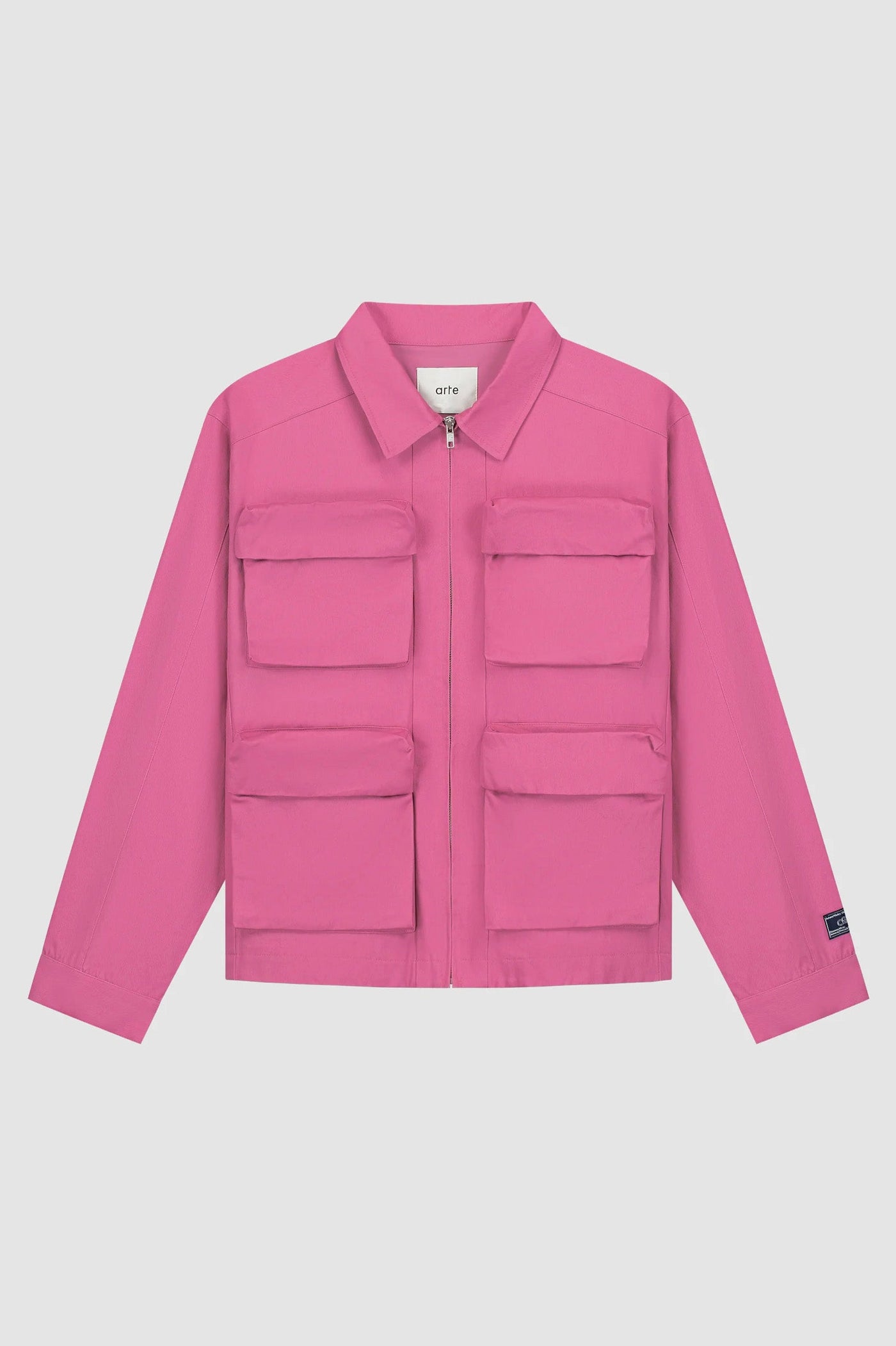 3D Pockets Cotton Jacket - Pink