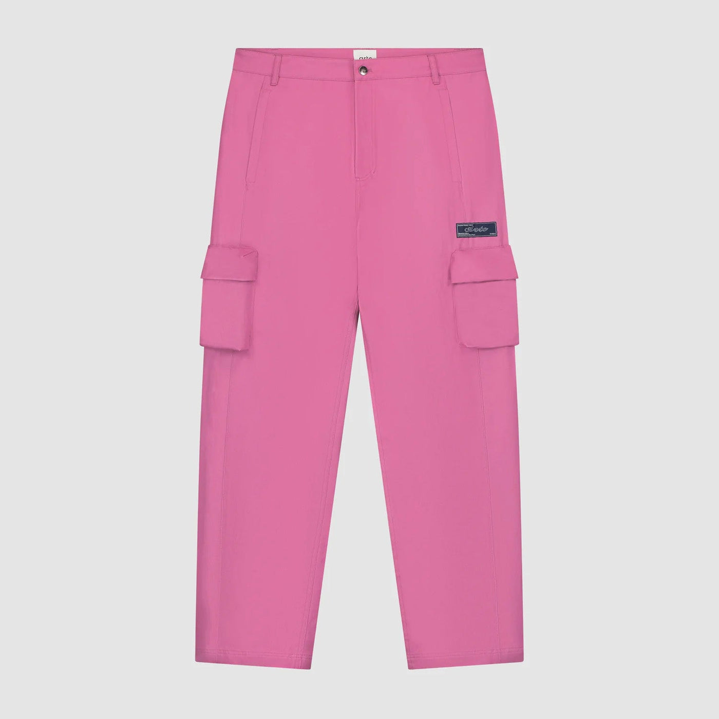 3D Pockets Cotton Pants - Pink