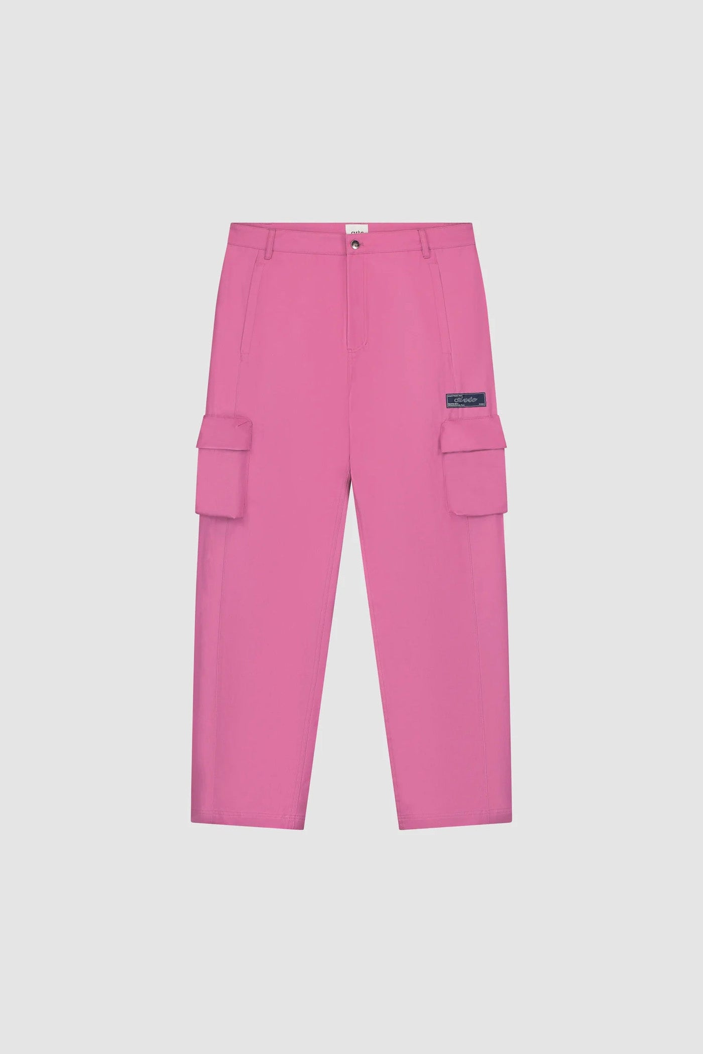 3D Pockets Cotton Pants - Pink