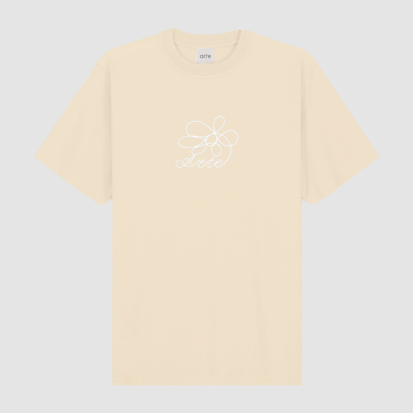 Flower Embroidery T-shirt - Cream