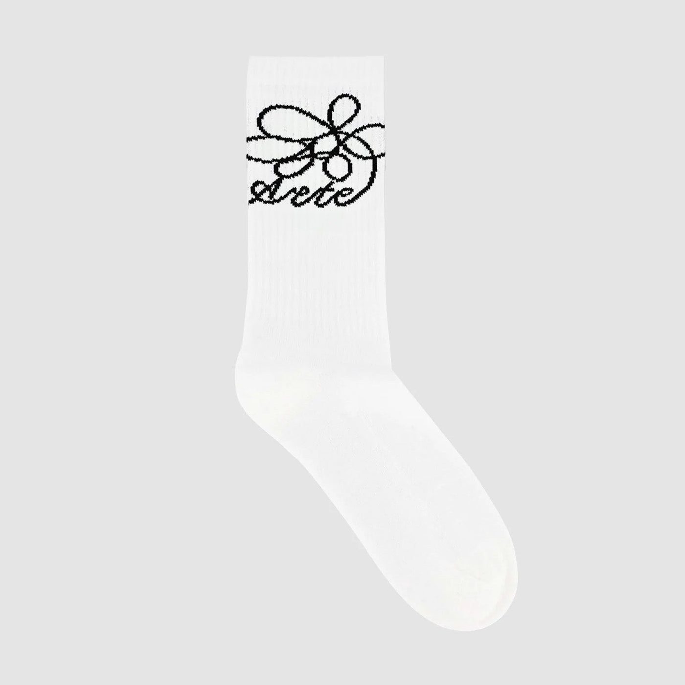 Flower Logo Socks - White