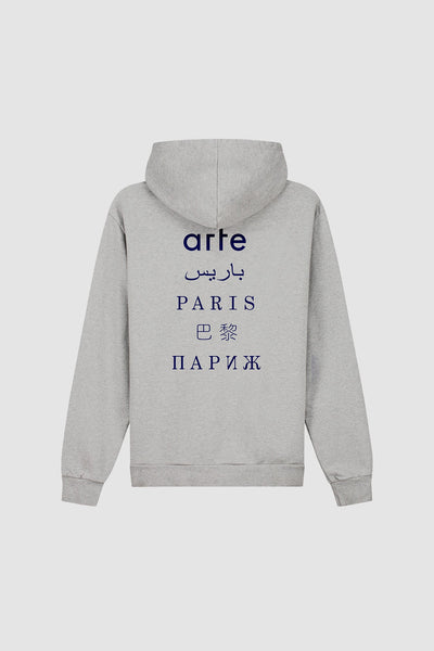 Paris Back Print Hoodie - Grey