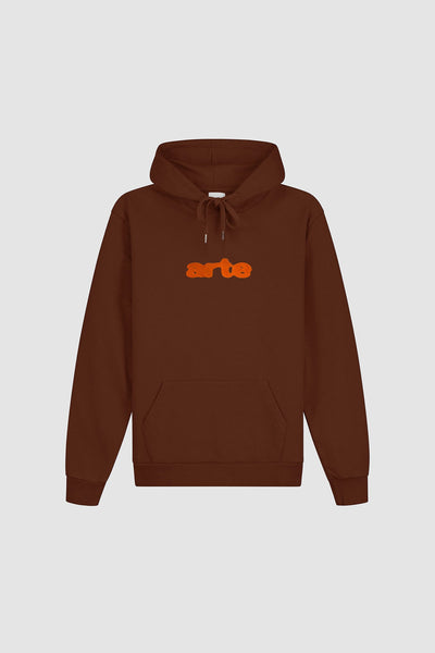 Embroidery Logo Hoodie - Brown