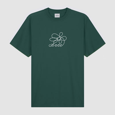 Flower Embroidery T-shirt - Green